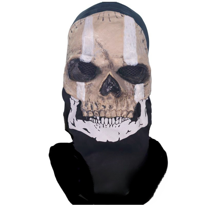 Ghost skull latex headgear bola de halloween horror divertido bufanda máscara llamada deber decoración
