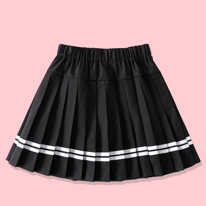 拼接裙藏青白2条 / 100cm