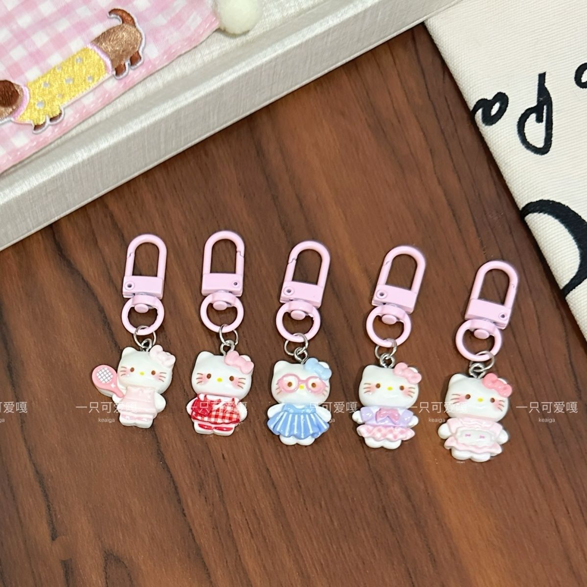 Cute Plaid Skirt Kt Cat Keychain Cartoon Student Girl Sweet Pendant Couple Best Friend Accessories Gift Gift