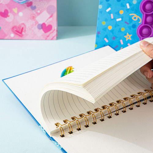 80 pieces of a5 notebook student cartoon cute decompressed silicone bubble original gift high-value coil notebook