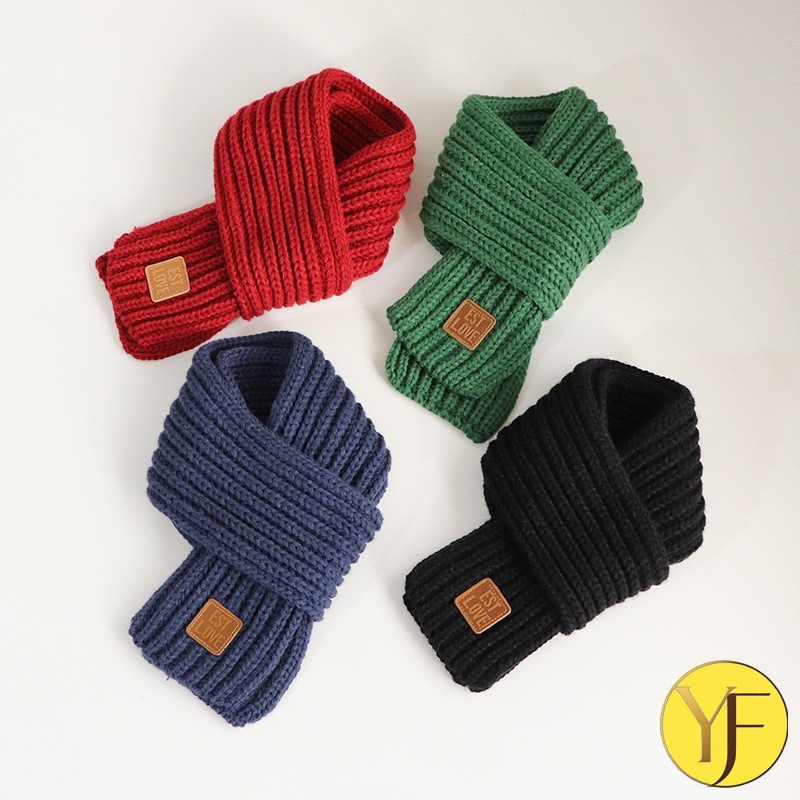 Children's Scarf Autumn and Winter Baby Scarf K-Style Boys and Girls Cute Knitted Scarf Little Girl Woolen Scarf