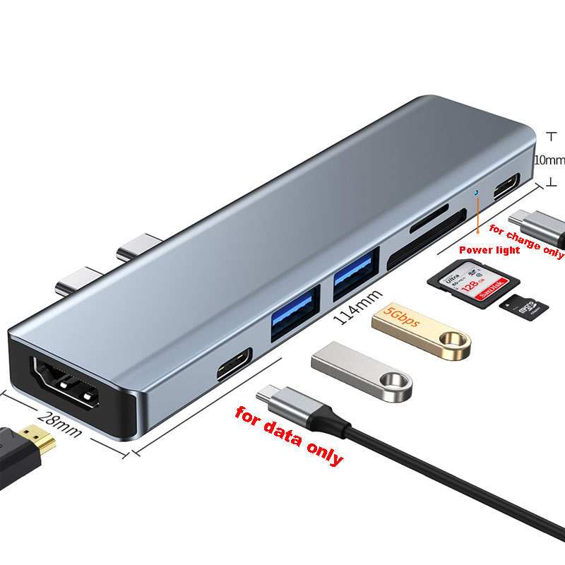 7-in-1 USB C Hub with HDMI 4K Thunderbolt 3 Type C TF SD PD