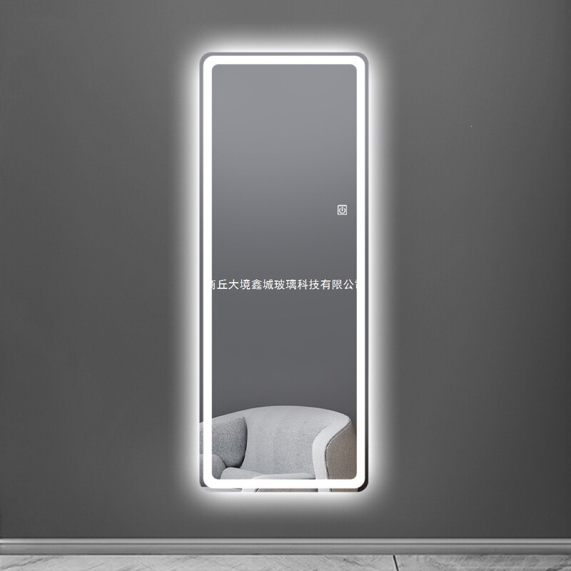 Cross-border high-definition smart full-length mirror with LED lighting, fitting mirror for entryway and bedroom, beauty mirror, square shape Cross-border high-definition smart full-length mirror with LED lighting, fitting mirror for entryway and bedroom, beauty mirror, square shape