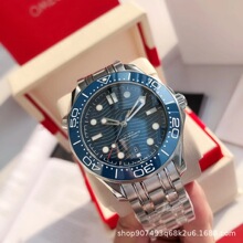 外贸欧家海马300米潜水表精钢陶瓷圈带夜光商务全自动机械男士表