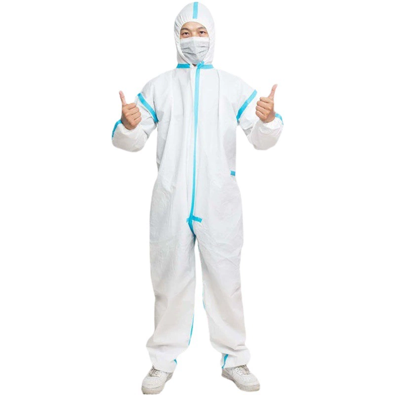 Одноразовые синие полосы защитная одежда наклейки изоляционная одежда эпидемия профилактика обязанность на открытом воздухе животноводство водонепроницаемый
