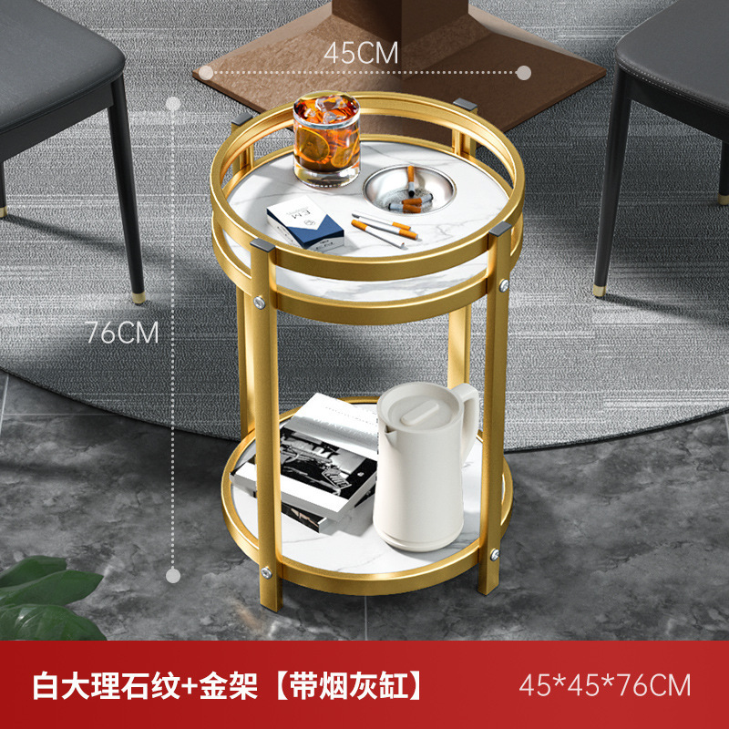 麻将机茶几双层棋牌室专用烟缸茶水架麻将桌边几茶水桌轻奢圆茶几|undefined