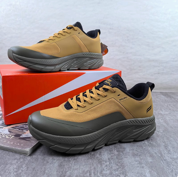 GOUPU running shoes men's autumn and winter non-slip wear-resistant outdoor hiking shoes cross-country running shoes casual sneaker