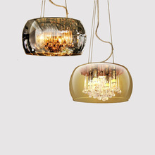 厂家供应北欧现代简约LED客厅餐厅卧室灯别墅酒店玻璃罩水晶吊灯
