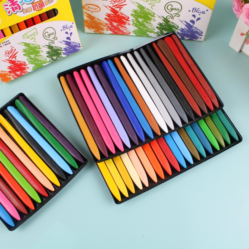 Crayones que no manchan, pinceles para bebés, útiles escolares para niños de jardín de infantes, lavables, no se decoloran, pasteles al óleo no pegajosos para dibujar