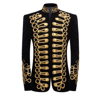 Rope Button Stereo Men's European Court Wear Aristocratic Retro Velveteen Gown