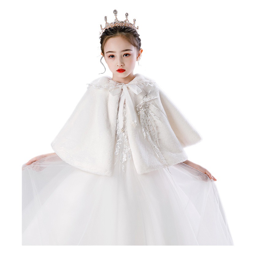 Girls' Cape Shawl 2026 New Fashion Korean Style Children's Dress Shoulder Accessory Wholesale Winter