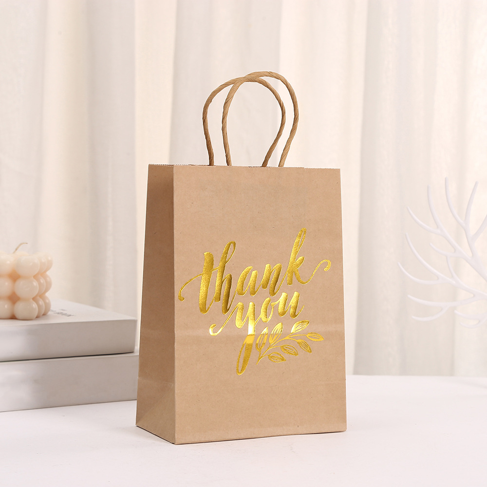 Bolsas de papel kraft para regalos de Acción de Gracias | Bolsas impresas con texto | Bolsas de compras al por mayor