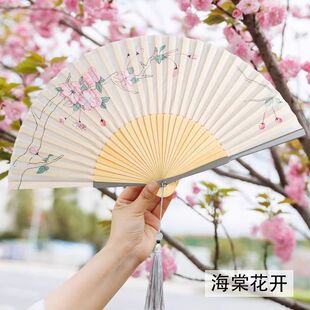Hongfan Hall Chinese style women's fan ancient style folding fan dance shooting Hanfu cheongsam portable children's small fan