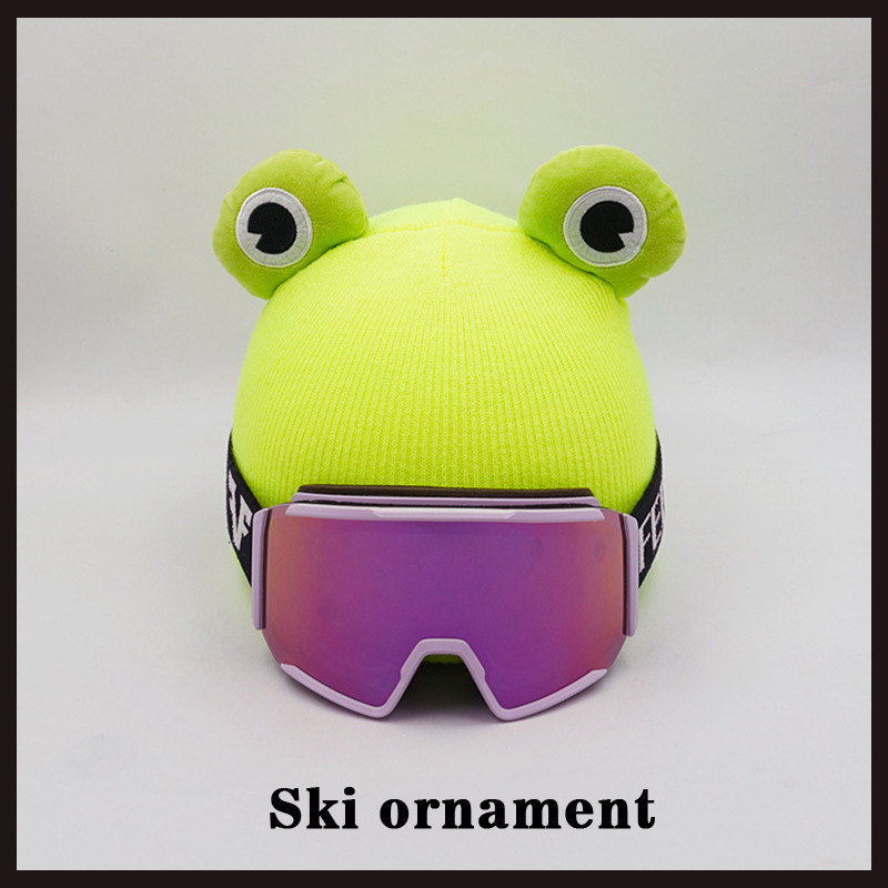 Universal Universal Helmet Decoration Big Eye Frog Doll Ski Helmet Cover (Auto Parts and Accessories) - big-eye-frog-helmet-cover-only