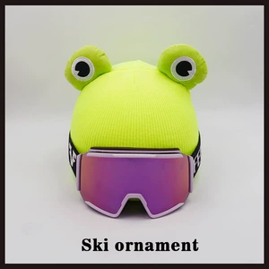 Universal Helmet Decoration Big Eye Frog Doll Ski Helmet Cover