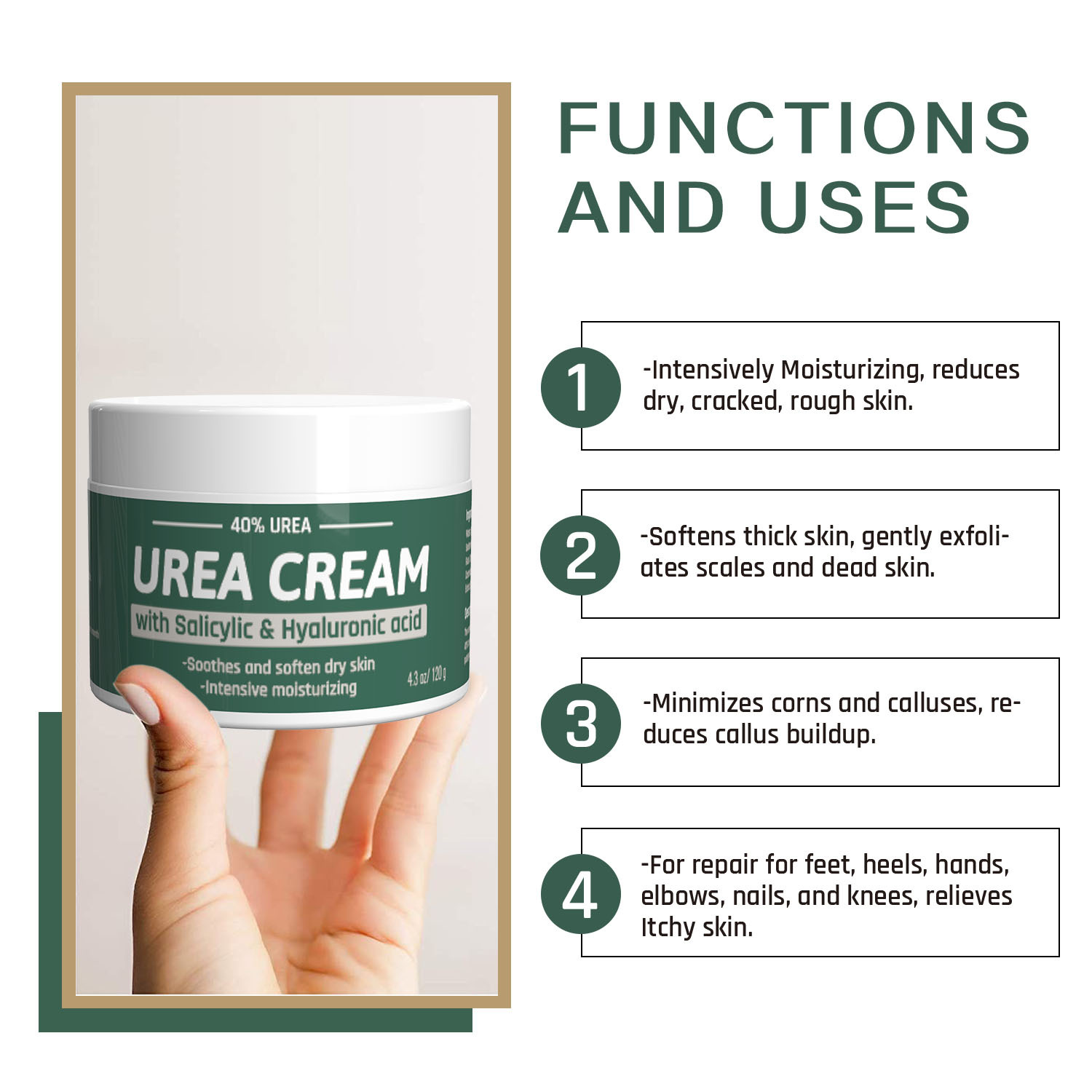 Cross-border urea cream for dry skin, moisturizing body lotion, unisex, pure English packaging, factory direct sales