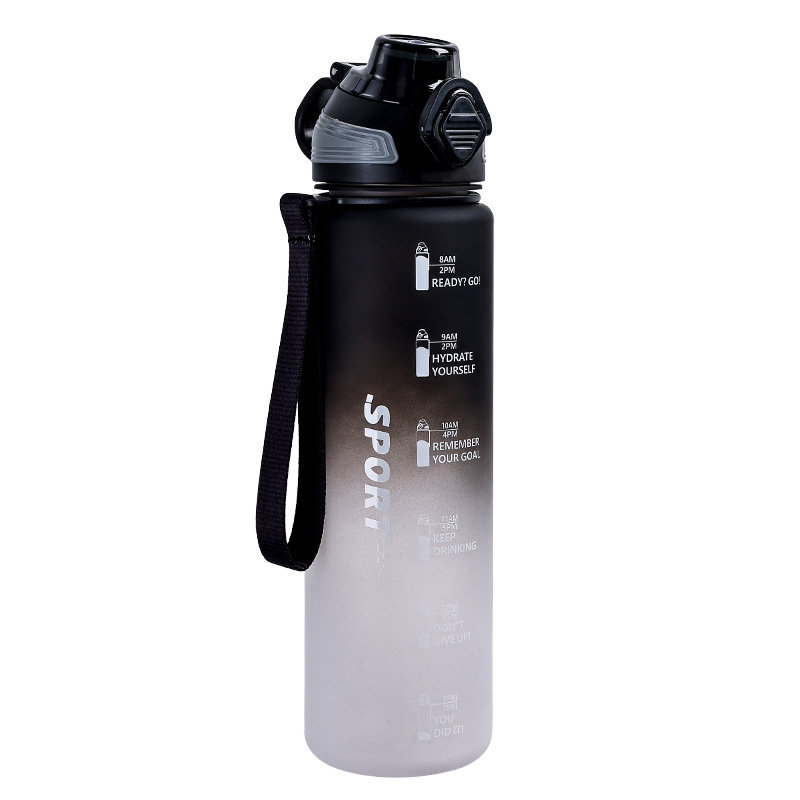 Nueva taza de agua deportiva degradada, hervidor portátil con tapa elástica para exteriores, taza espacial portátil de gran capacidad y alto valor