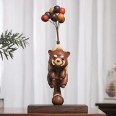 工場直売の烏檀木飛天アライグマの置物創意実木マグネットはかわいい贈り物アライグマの置物をつなぎ合わせます。