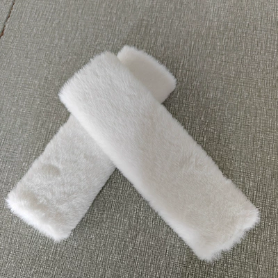 Seat Belt Protective Cover, Anti-Slip Cover — Seat belt shoulder pad - rabbit-fur-white-shoulder-pads-65x23cm