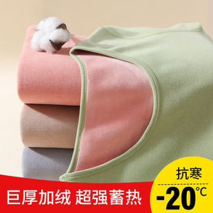 Maternity Thermal Underwear Set with Fleece Lining, Thickened Autumn Clothes and Pants, Winter Nursing Thermal Wear, Postpartum De Rong Maternity Wear