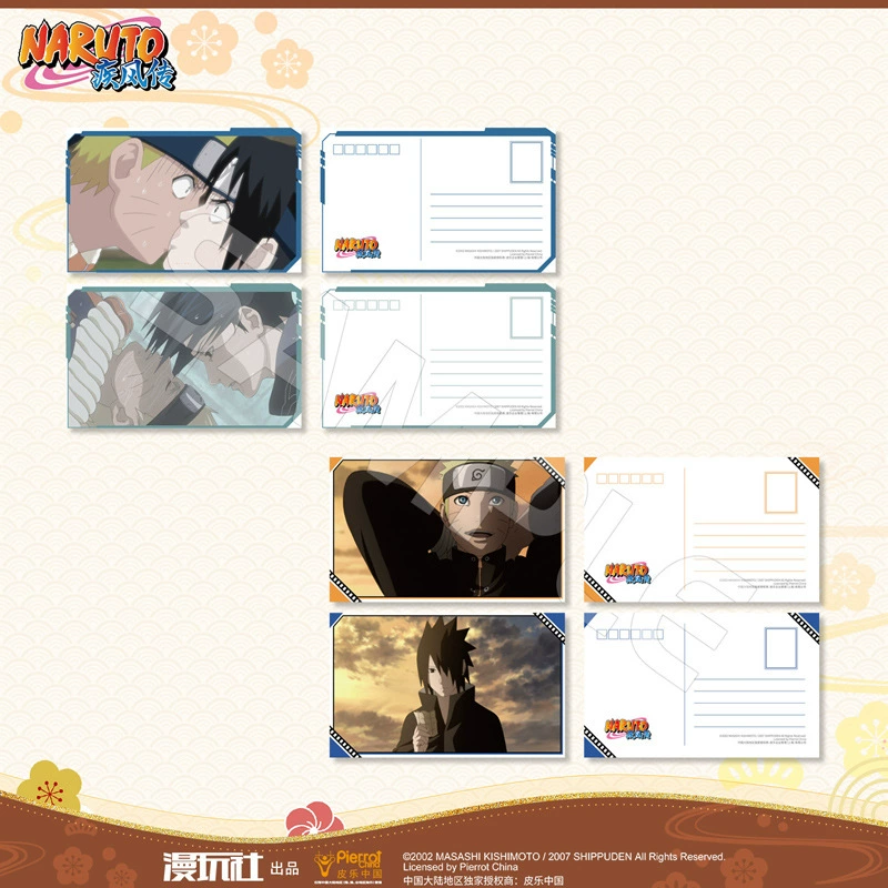 Почтовые открытки (Naruto) набор классических сцен — лицензированная коллекционная серия, 12 дизайнов, глянцевые принты