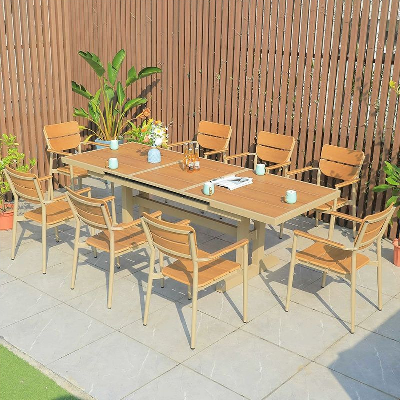 Tianhaixing Plastic Wood 8 sillas + pies I 180 - 240 * 90 Mesa de estiramiento