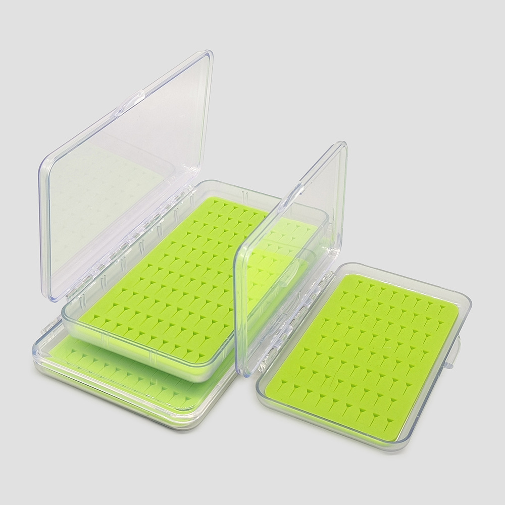 Caja de Pesca Transparente de Silicona para Moscas, Anzuelos, Señuelos, Accesorios de Pesca, Caja de Almacenamiento de Cebo con Lentejuelas, Impermeable y Portátil