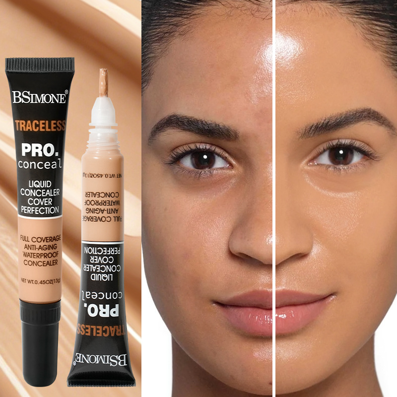 Base de maquillaje líquida resistente al agua y al sudor de larga duración sin atasar en polvo para cubrir las ojeras, manchas de acné, tatuaje, corrector hidratante ligero