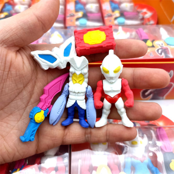 Ultraman Boxed Eraser for Primary School Students Special Internet Popular New Rubber Coating Removable Assembly Small Toys Cross-border