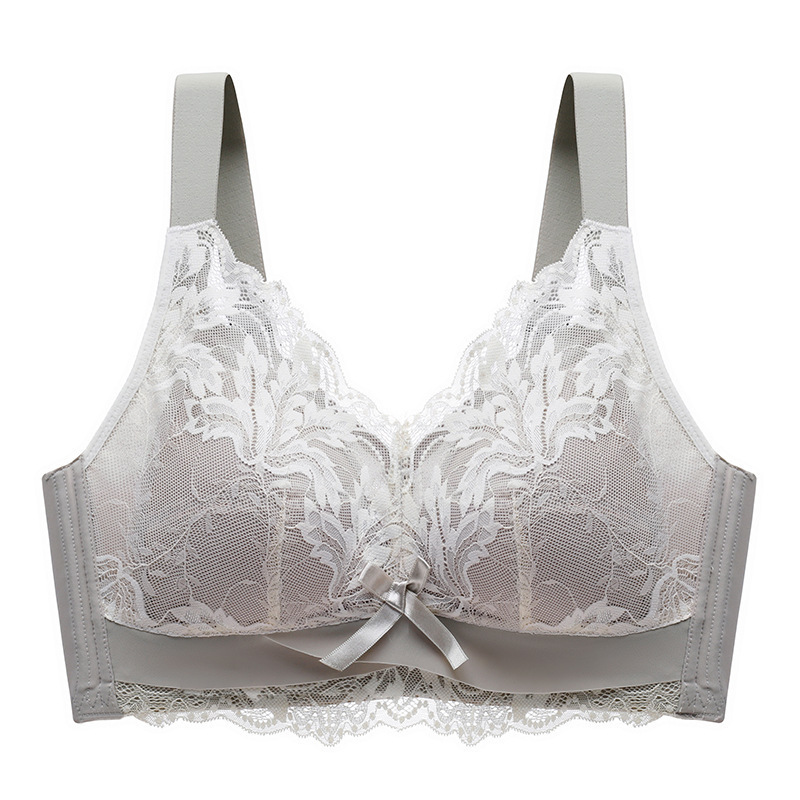 Látex costura contraste color ropa interior de las mujeres taza fina pecho grande pequeño ajustable mama sujetador sin anillo acero