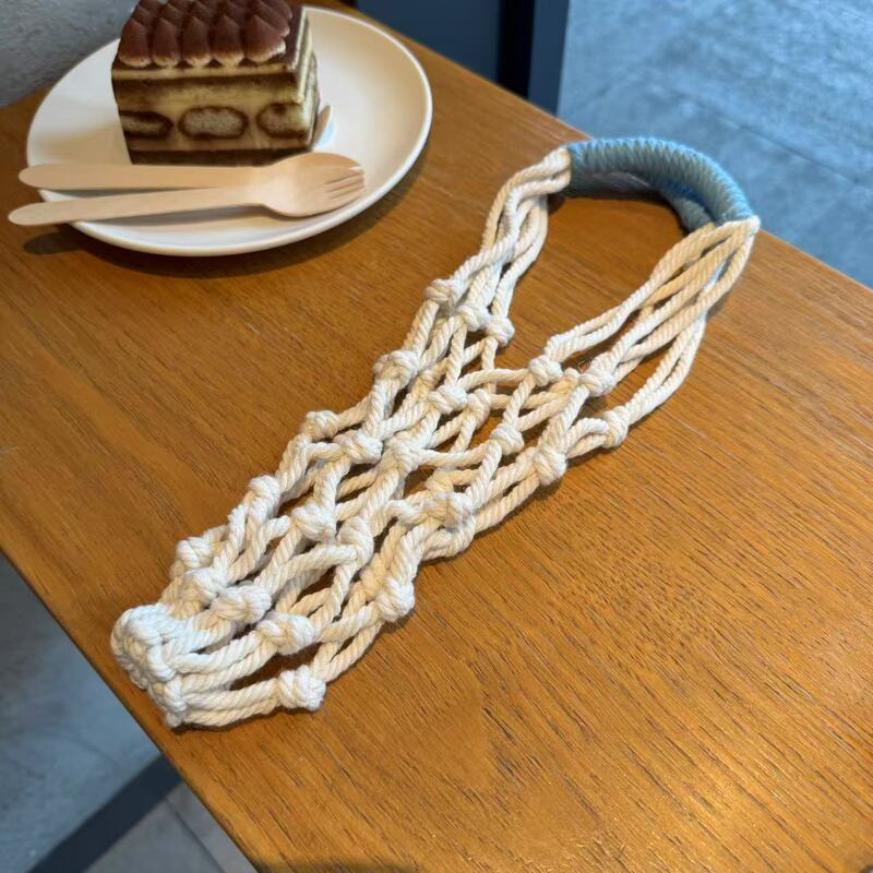 手編み網兜カップカバー携帯カップミルクティーコーヒーカップ袋通用環境保護吊り下げ式手提げ袋現在|undefined