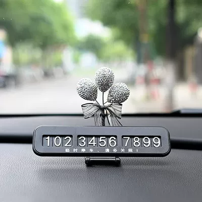 car car electroplating bear decorations – Nömrəli dayanma kartı - diamond-ball-black-license-plate