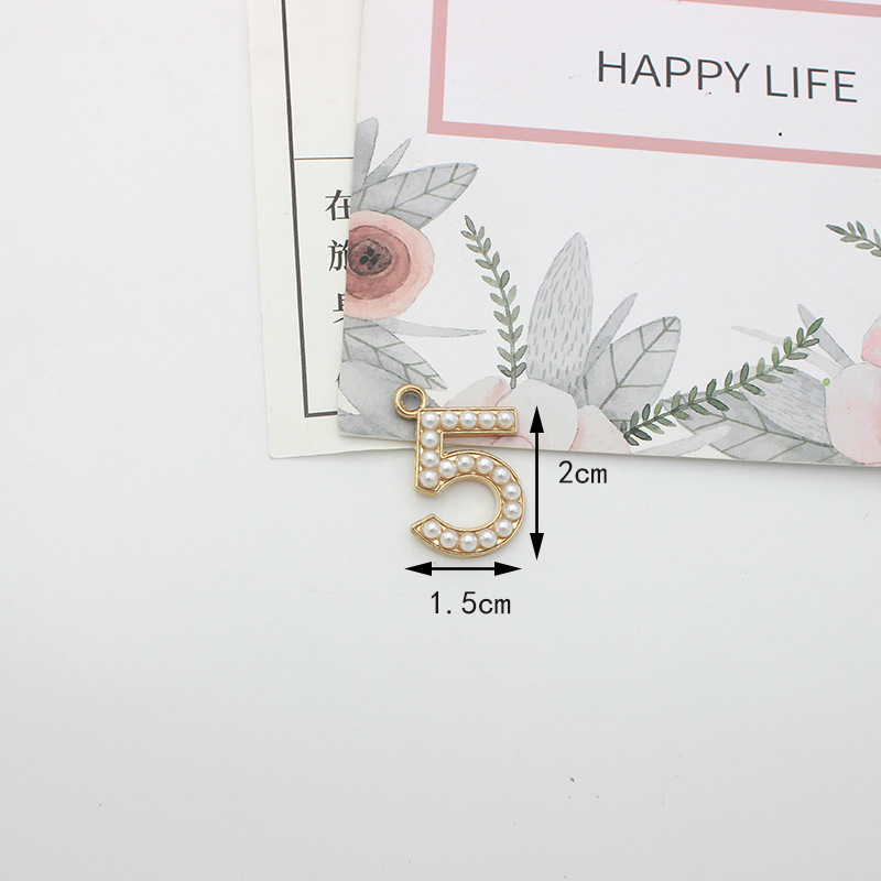 Rhinestones, Pearl Inlay Material 10 PCS/Package Alloy Rhinestones Pearl Heart Shape Flower Bow Knot Polished Pendant