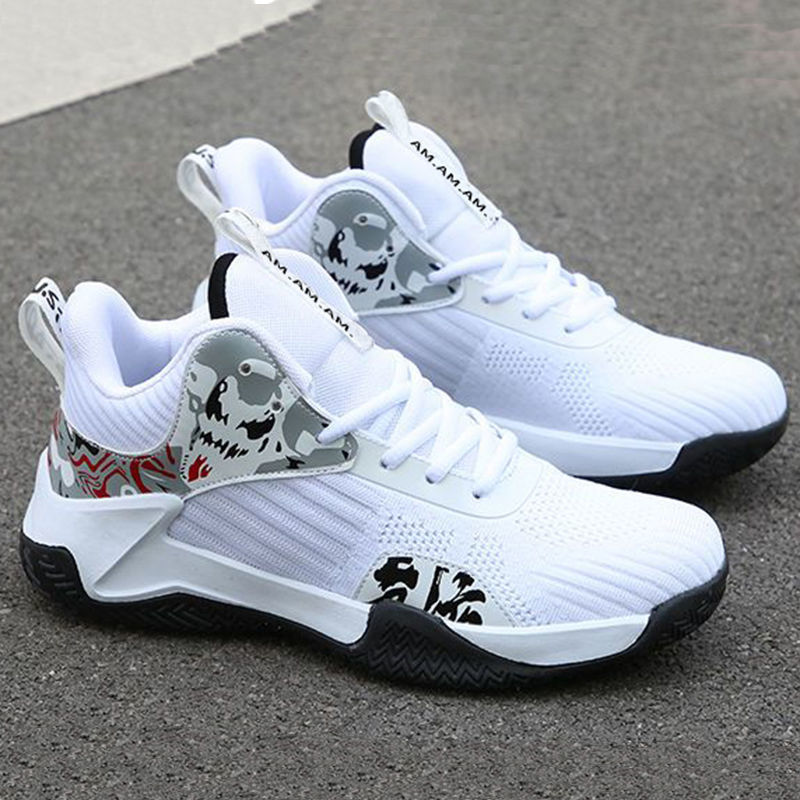 Primavera e outono novos sapatos de basquete masculino alta superior tênis respirável casual elástico cross border correndo_voghion.com