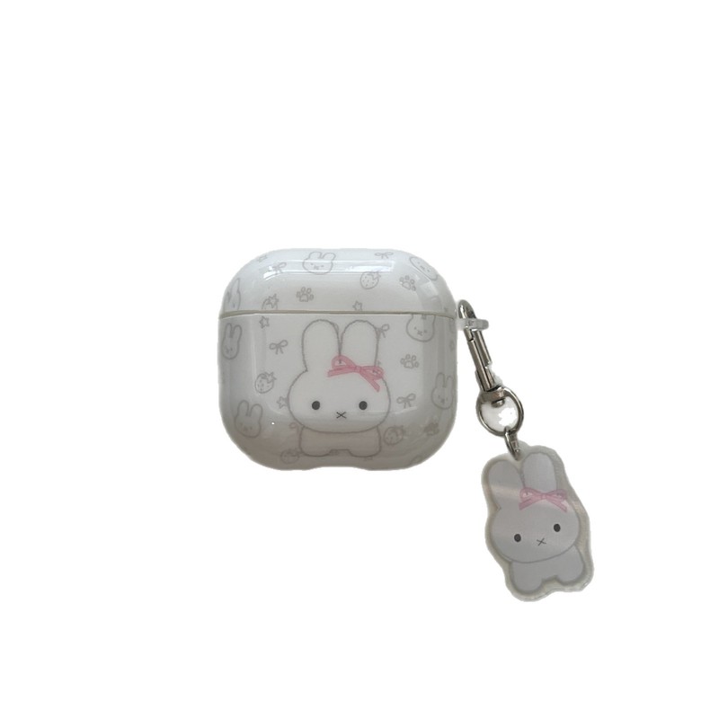 韩系粉色蝴蝶结兔子适用Airpods4/3耳机保护壳套2pro二三代新款女|undefined