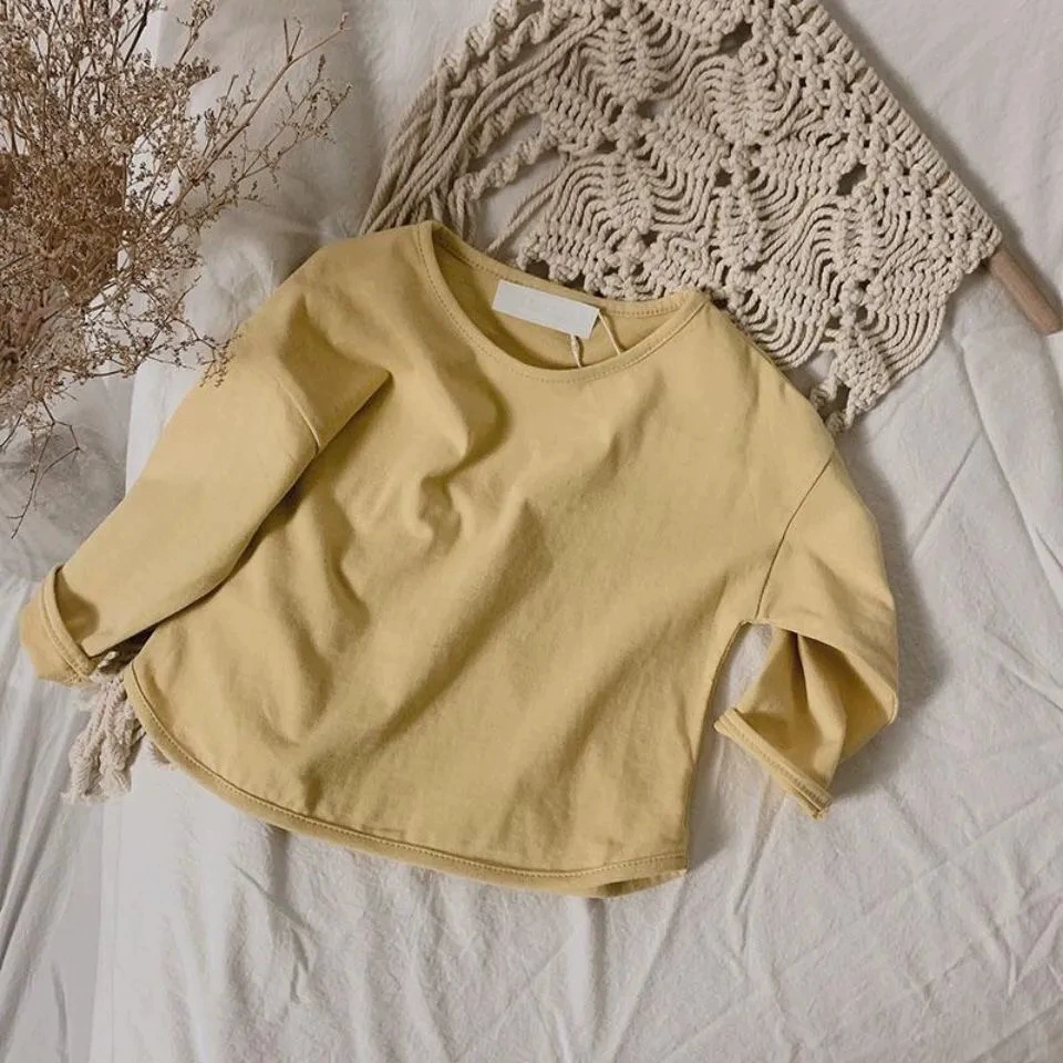 Детская хлопковая футболка для мальчиков корейского Oversize, мягкий хлопок, размеры 80–130 см