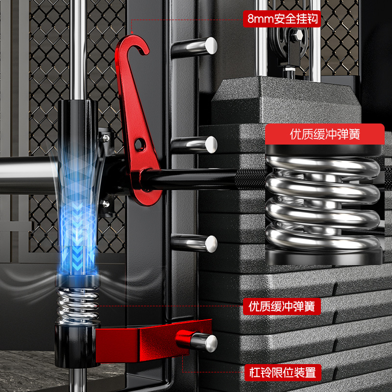 Entrenador integrado de Smith pórtico doméstico máquina de Smith equipo de ejercicios multifuncional de abrazadera de pecho sentadilla pedal inverso