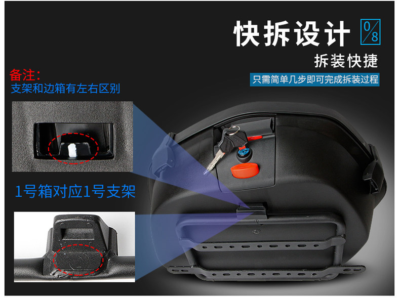 Wanlihao V35N scooter side box, side-mounted box, suitable for Honda GSX250 side box 150