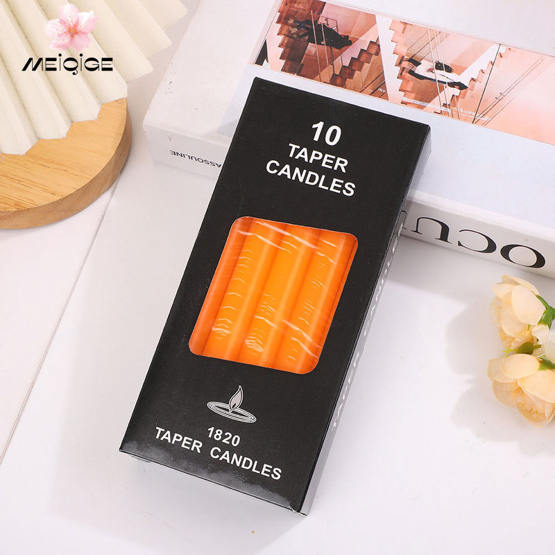 10本/箱入り長竿キャンドルカラーキャンドル夕食レストラン円柱キャンドル緊急停電家庭用照明|undefined