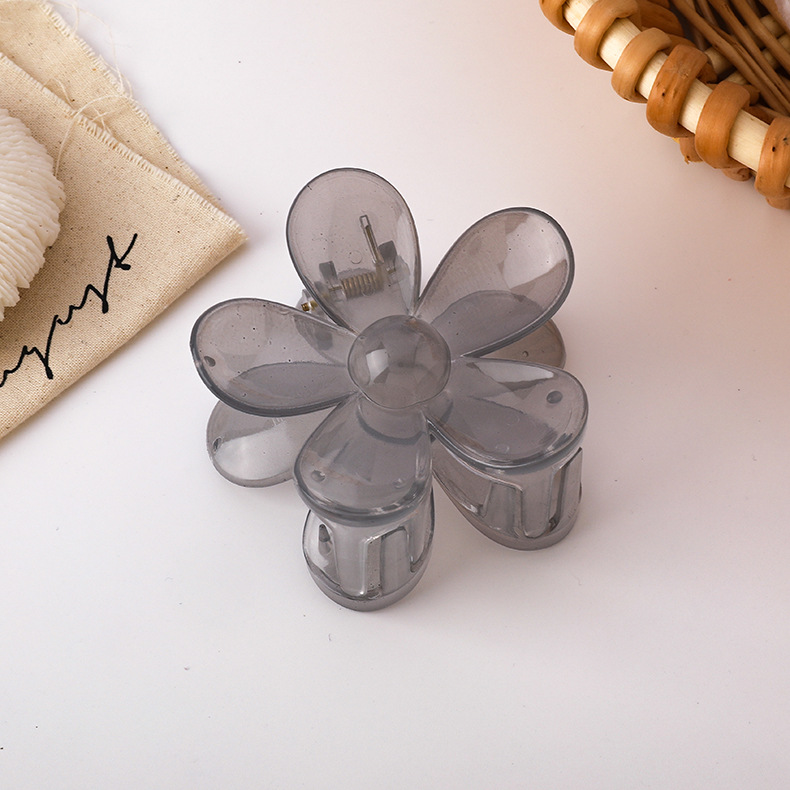 60g Weight Hair Claws Hair Accessories Type 1 Piece Quantity Holiday Occasion Arylic Material Plumeria Pattern Women'S Gender Transparent Design Sweet Style Coffee, Grey&Pink, Grey, Purple, Red, Yellow Color Sweet Women'S Plumeria Arylic Transparent Hair Claws 10