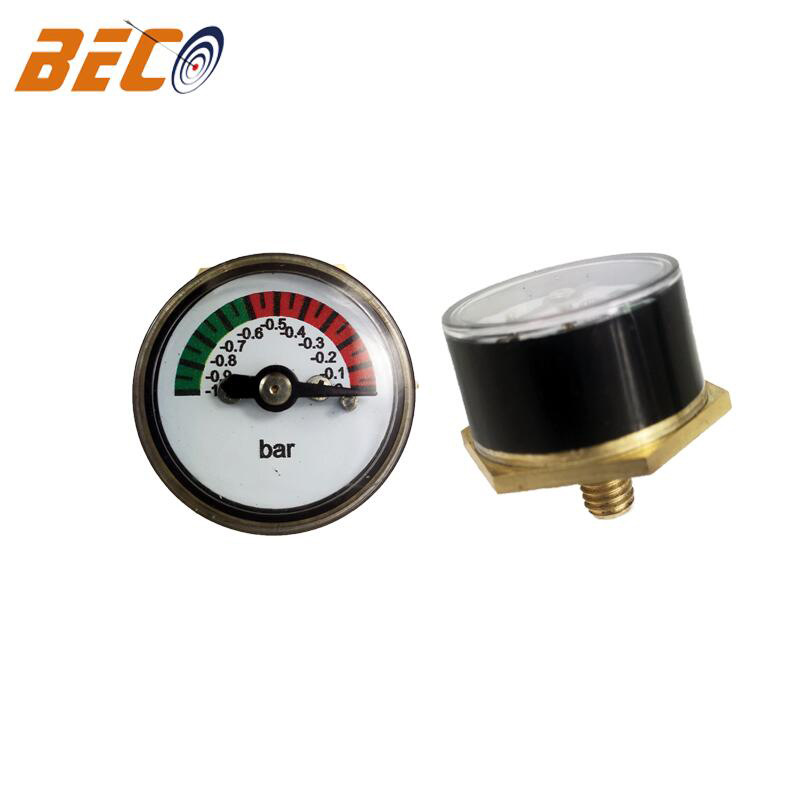 厂家供应 Y25轴向压力表 -1bar负压真空表微型压力表消防水泵可用