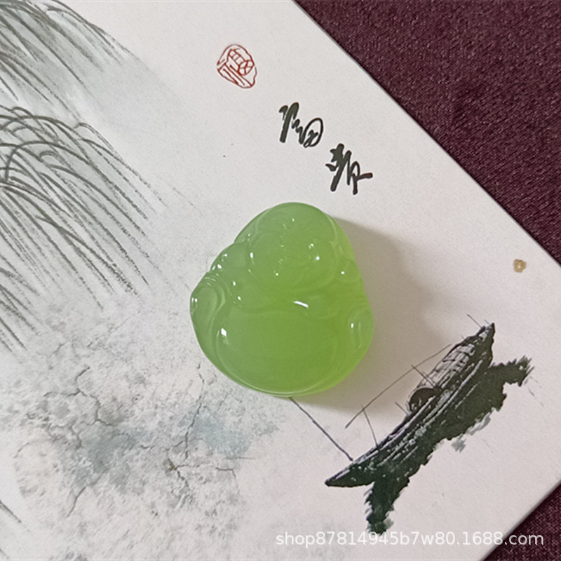 녹색 웃는 부처님 (27*25mm)