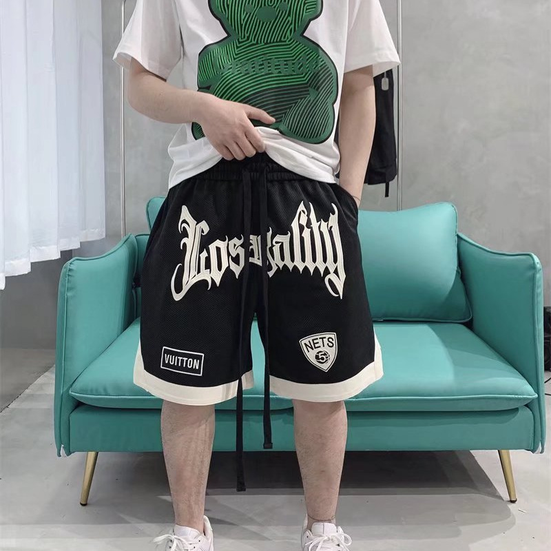 Nuevos pantalones cortos casuales para hombres, marca de moda, color sólido, contraste simple, moda, tubo recto suelto, pantalones deportivos de cinco puntos