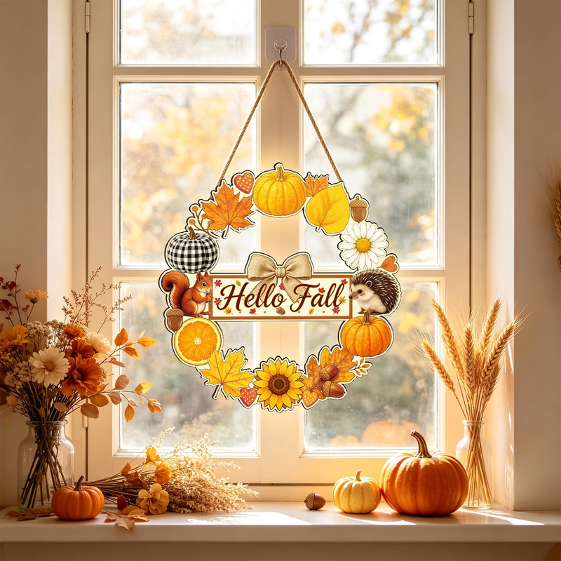 1 Piece of Autumn Wooden Decorative Plaque, Thanksgiving, Wall Decoration, Party Decoration, Perfect for the Holiday 1 Piece of Autumn Wooden Decorative Plaque, Thanksgiving, Wall Decoration, Party Decoration, Perfect for the Holiday