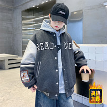 冬季中大男童夹棉外套新款童装儿童男孩加厚棒球服棉衣帅气上衣潮