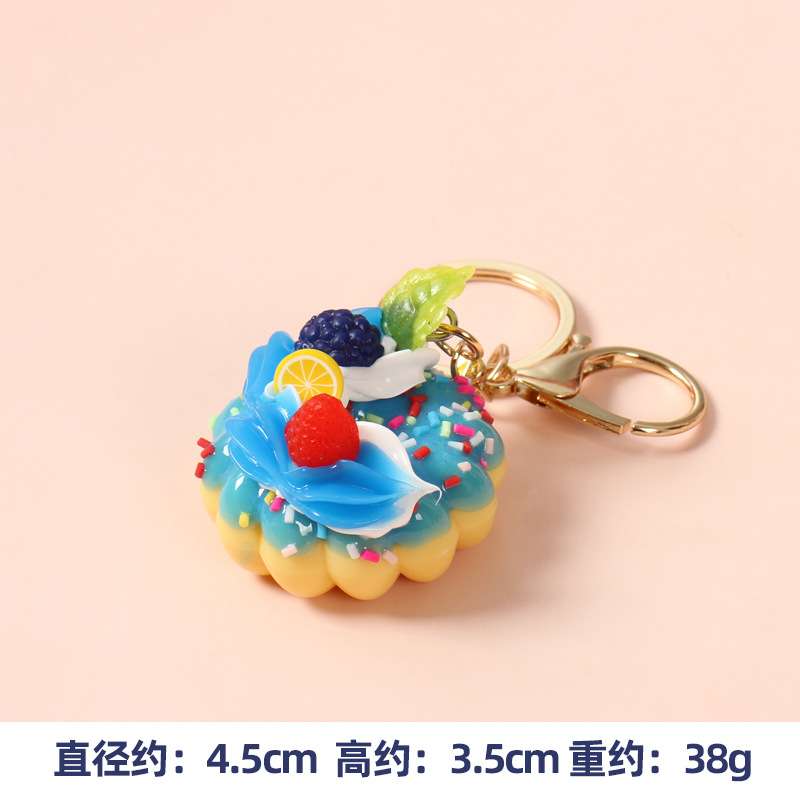 Simulación postre donut llavero colgante simulación pastel de frutas Decoración Accesorios cura pastel de crema