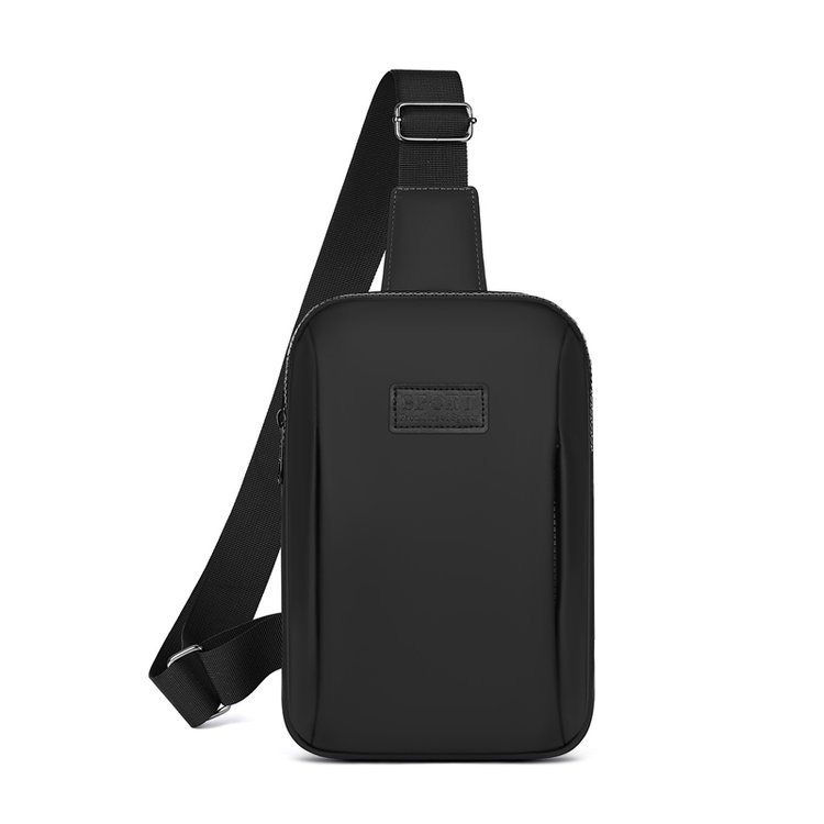 Nuevo bolso de mensajero para teléfono móvil multicapa de gran capacidad de color sólido, bolso de hombro de textura simple, bolso de pecho para hombre de moda