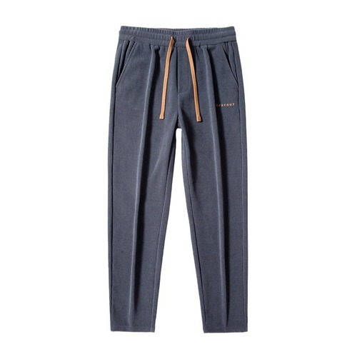 Men's Corduroy Casual Pants, Fleece-Lined & Thickened — Spring, Autumn, and Winter Chenille Sweatpants, Men's Velvet-Trimmed Sportswear