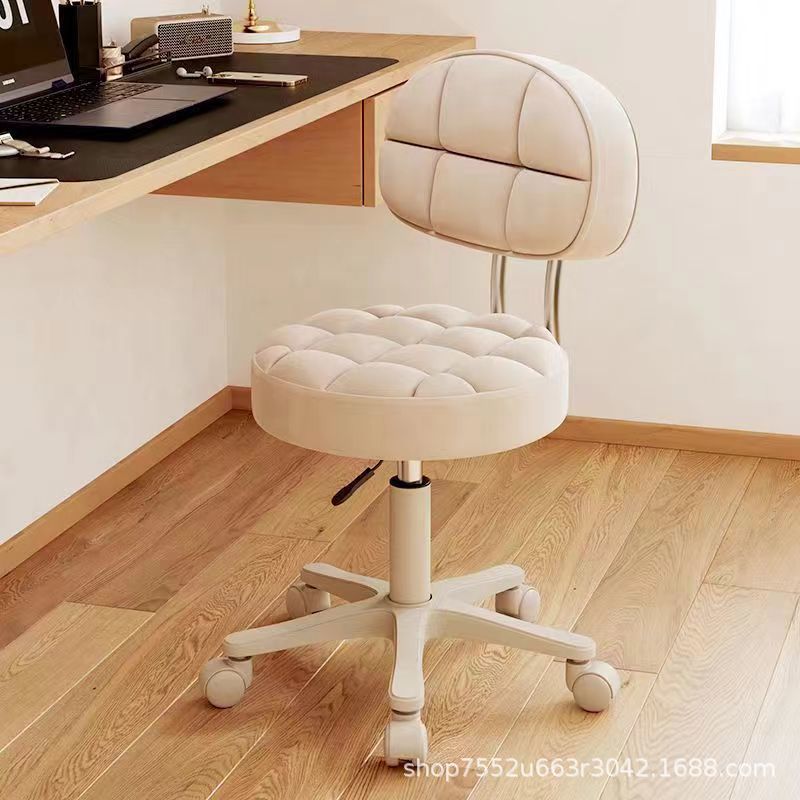 Beauty Stool, Swivel Chair, Adjustable Height, Wheeled Stool, Barber Shop Pedicure Stool, Beauty Salon Stool with Backrest, Office Chair