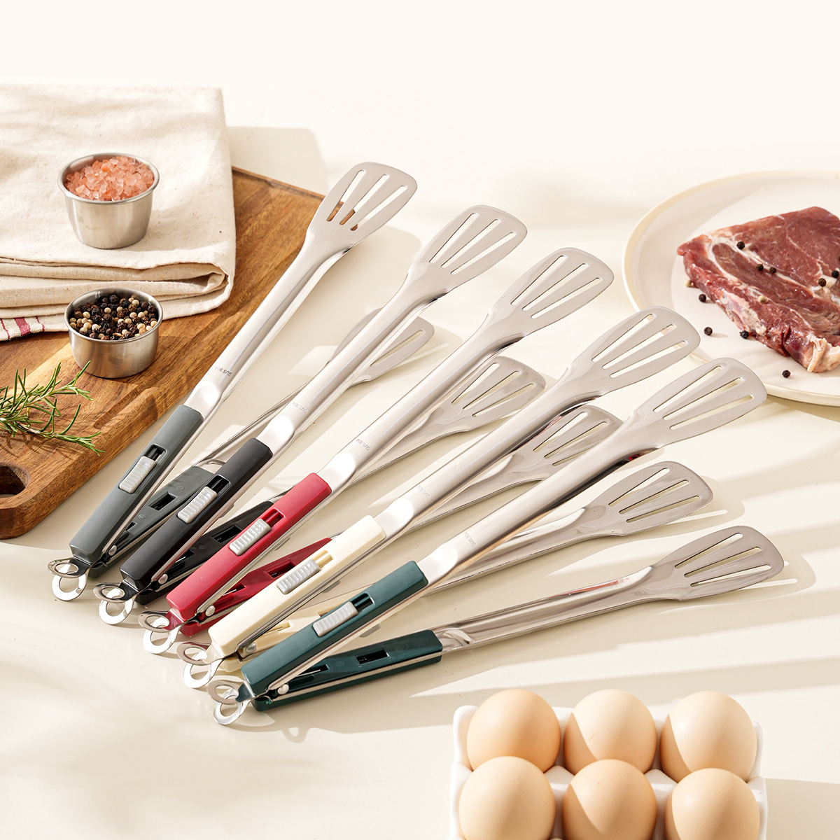 Extended Thick Barbecue Tongs 304 Stainless Steel Food Tongs Baking Bread Food Tongs Steak Tongs Barbecue Special Tongs